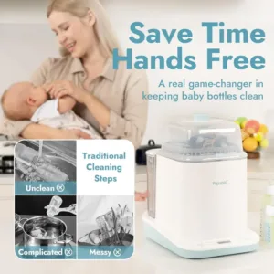 Bottle Washer Pro, Baby Bottle Washer & Sterilizer & Dryer, 4-in-1 Bottle Washer Sanitizer for Bottles, Pump Parts