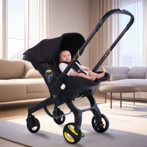 4-in-1 Baby Stroller Travel System Lightweight Compact Foldable Car Seat Compatible for Newborn Toddler Airplane Safe